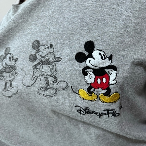 Disney World Florida Mickey Mouse Gray Embroidered T-shirt Unisex XL Sketch - Picture 4 of 5